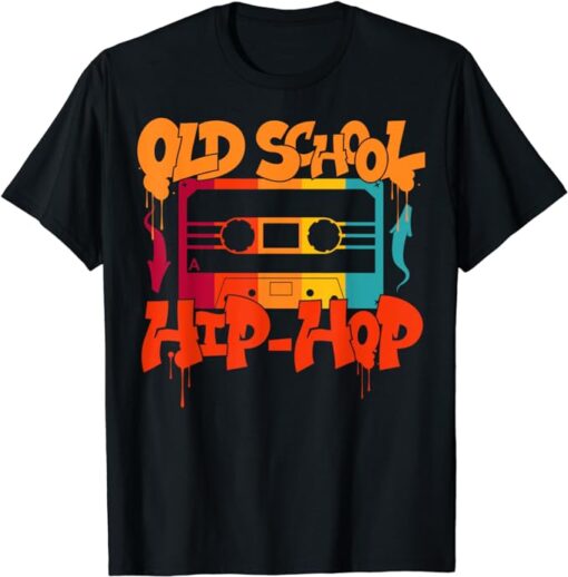 Retro Old School Hip Hop 80s 90s Graffiti Cassette T-Shirt