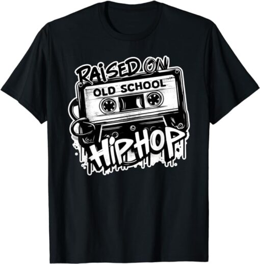 RAISED ON OLD SCHOOL HIP HOP Anniversary Cassette Graffiti T-Shirt