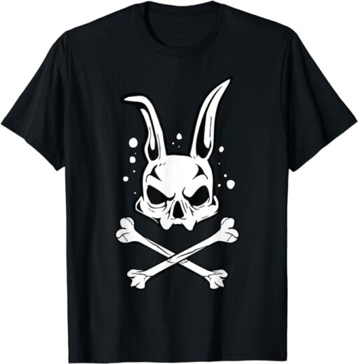 Scary Skull And Crossbones Bad Rabbit Horror Bunny Halloween T-Shirt