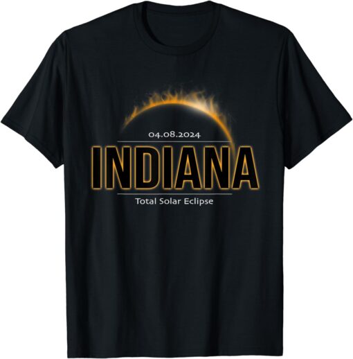 Indiana America April 2024 Path of Totality Solar Eclipse T-Shirt