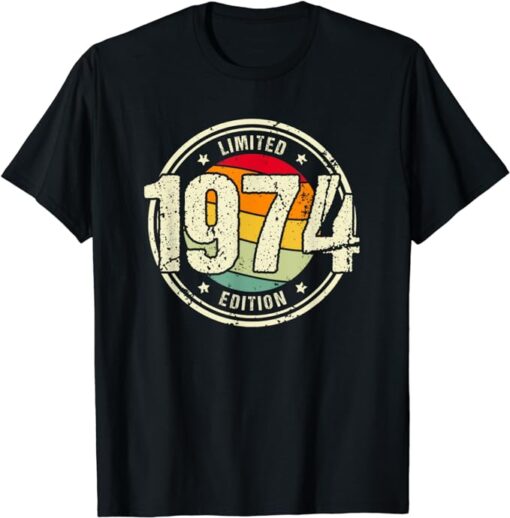 Retro 50 Year Old Vintage 1974 Limited Edition 50th Birthday T-Shirt