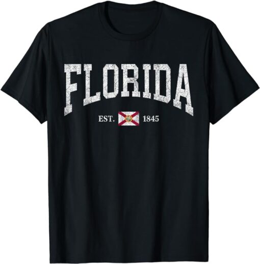 Florida T Shirt Women Men Kids Florida State Flag Distressed T-Shirt