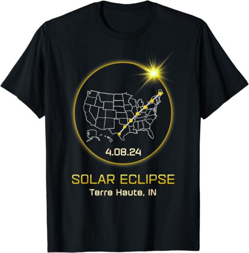 Solar Eclipse 2024 Terre Haute IN Indiana Totality Eclipse T-Shirt