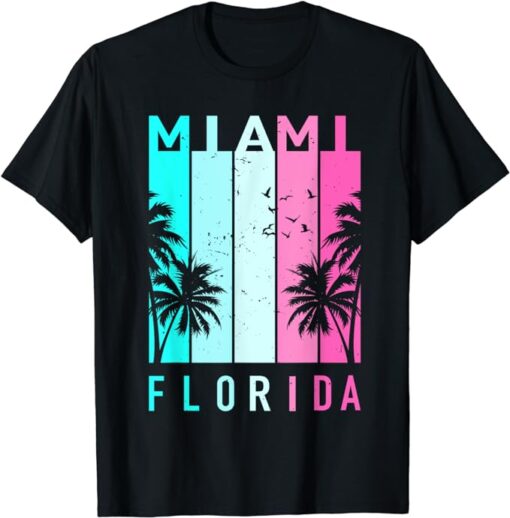 Retro Miami Florida Beach Souvenir T-Shirt Men Women Kids