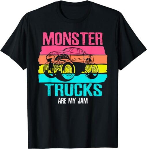 Monster Trucks Are My Jam Engines Truck Car Lovers Trucker T-Shirt