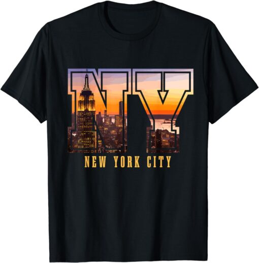 New York City NYC NY Skyline Sunset Gift T-Shirt