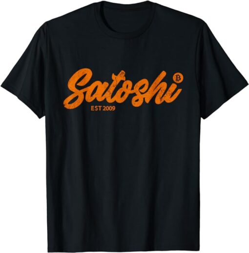 Satoshi Est 2009 Bitcoin Creator Blockchain Currency T-Shirt