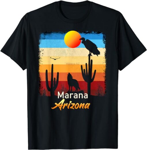 Marana Arizona Vintage Coyote Sunset AZ Desert T-Shirt