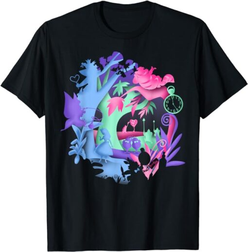 Disney Alice In Wonderland Neon Forest Silhouette T-Shirt