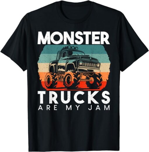 Vintage Monster Trucks Are My Jam Monster Truck Silhouette T-Shirt