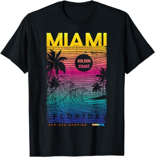 Cool Miami Beach Outfit Tee shirt, Colorful Miami Graphic T-Shirt