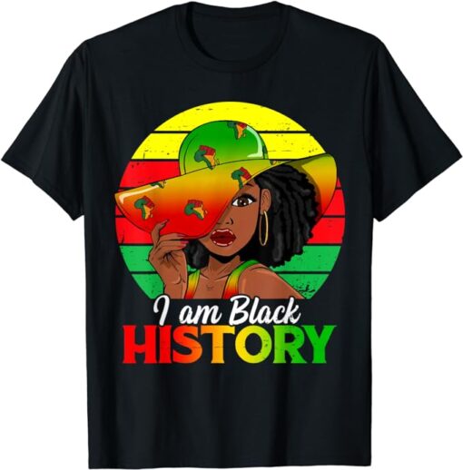 I Am Black History African American Black Pride Black Girls T-Shirt