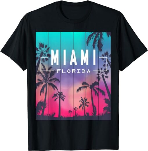 Miami Florida Sunset - I Love Miami Beach Souvenir T-Shirt