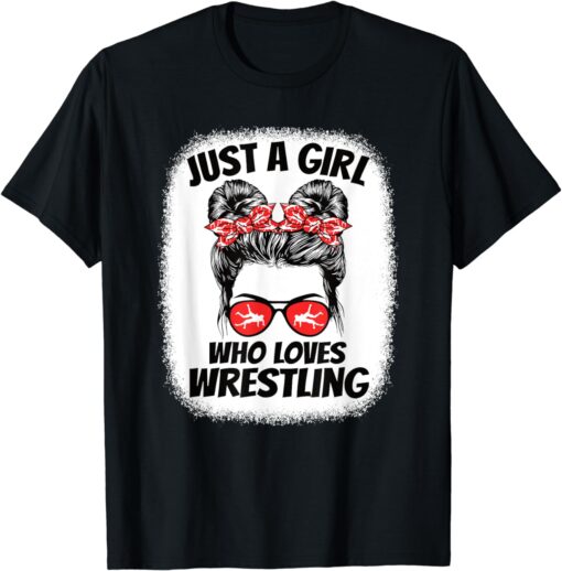 Just A Girl Who Loves Wrestling Wrestler Girls Kids T-Shirt