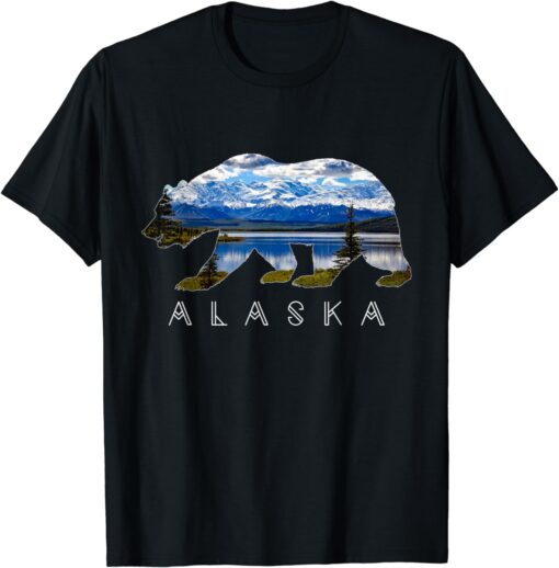 Alaskan Bear with Lake & Mountain Souvenir T-Shirt