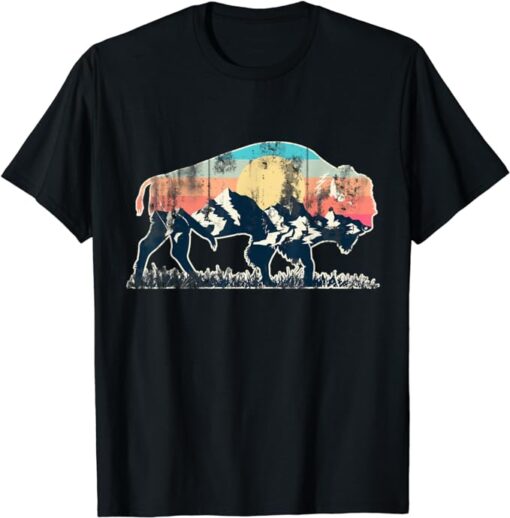 Sunset Landscape Buffalo T-Shirt