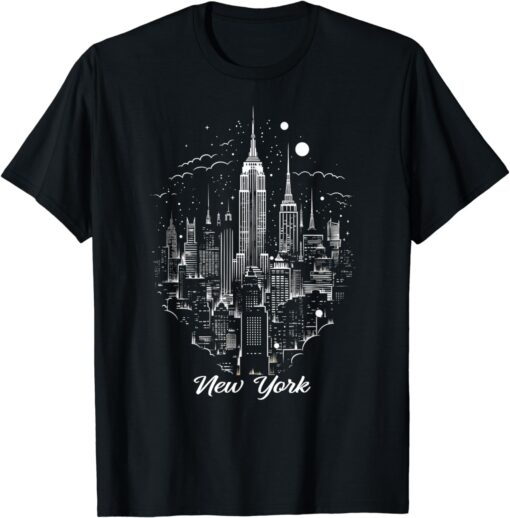 New York City Downtown Skyline Statue of Liberty NYC T-Shirt