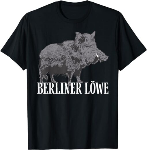 BERLINER LÖWE X WILDSCHWEIN MEME Lustig Sommerloch Tier 2024 T-Shirt