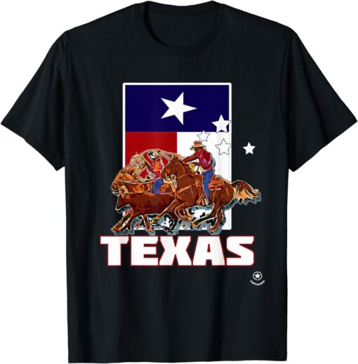 Rodeo Team Roping Texas Cowboy Capital Of The World Souvenir T-Shirt