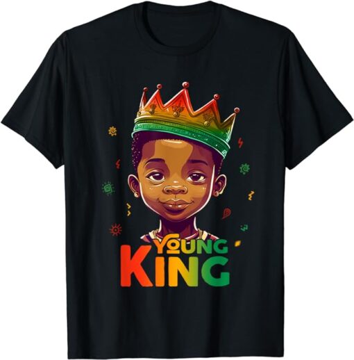 Black History Month Shirts For Young King Afro Boys Kids T-Shirt