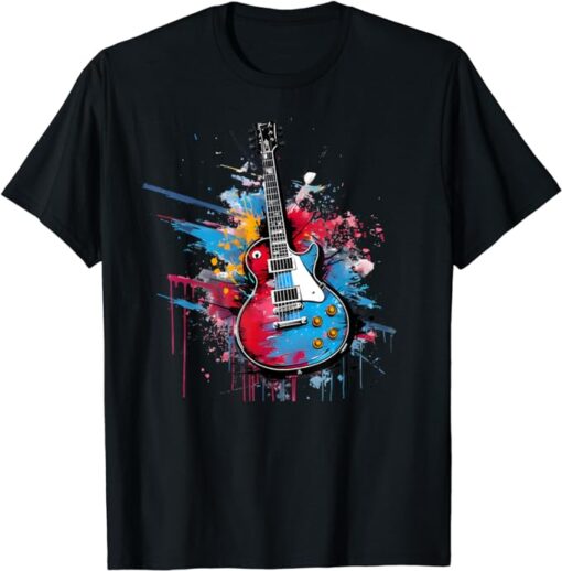 Electric Guitar Graffiti Art Explosion T-Shirt