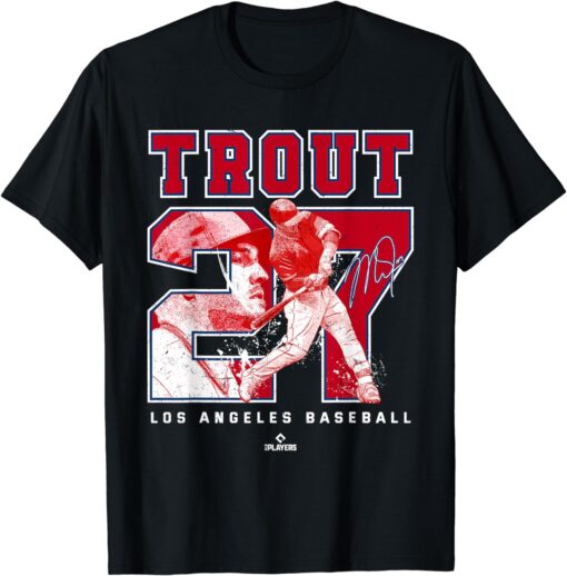 Number and Portrait Mike Trout Los Angeles MLBPA T-Shirt