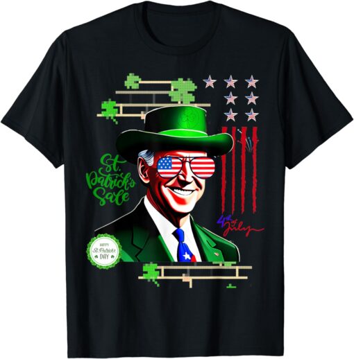 Merry 4th Of St Patrick's Day Joe Biden Leprechaun Hat T-Shirt