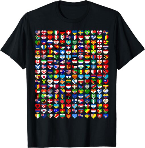 Heart Flags of the Countries of the World Flags Unity Day T-Shirt