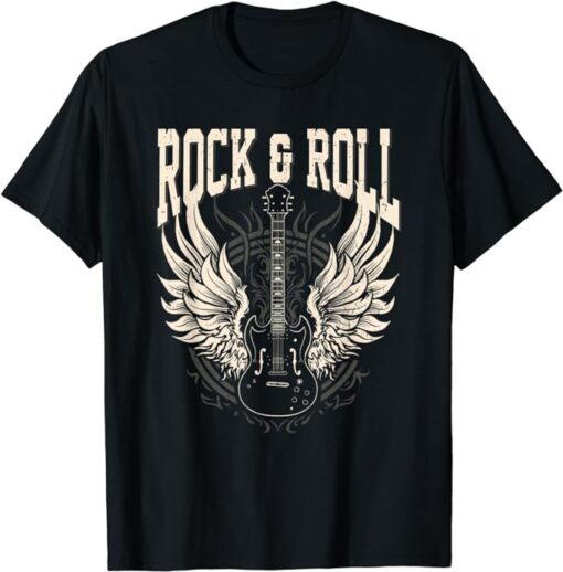 Rock And Roll Lover Gifts Cool Electric Guitar Concert Band T-Shirt