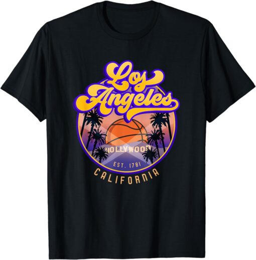 Los Angeles Hollywood Basketball Palm Trees LA Souvenir T-Shirt