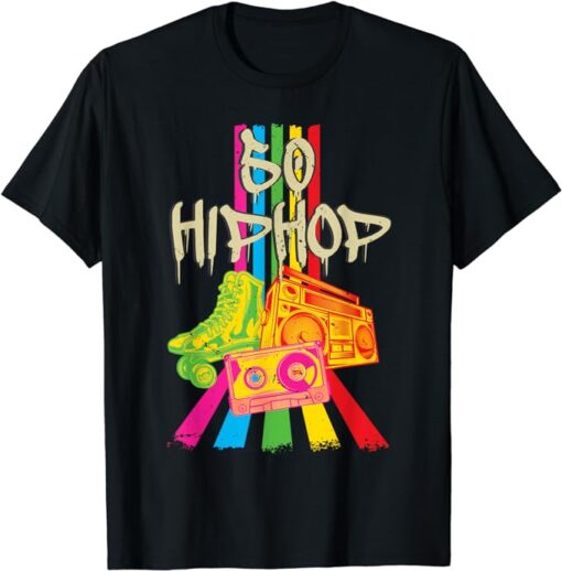 50th Music And Hip hop Birthday Vintage Retro T-Shirt