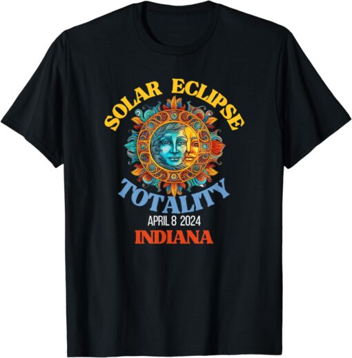 Total Solar Eclipse Indiana April 8 2024 USA Totality T-Shirt