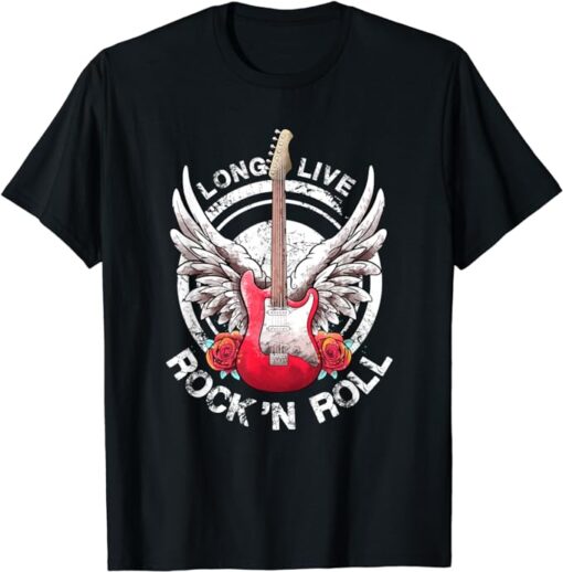 Long Live Rock And Roll Rock&Roll Vintage Electric Guitars T-Shirt