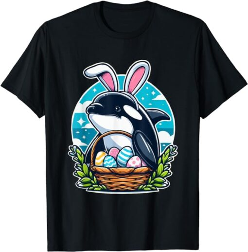 Cute Orca Easter Day Bunny Egg Funny Boys Girls Kids T-Shirt