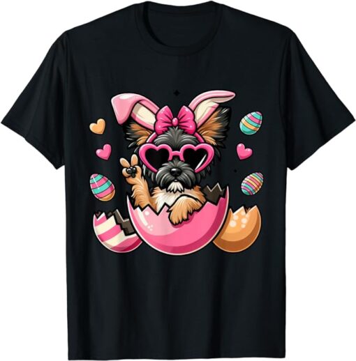 Peace Sign Hand Affenpinscher Dog Bunny Mens Womens Easter T-Shirt