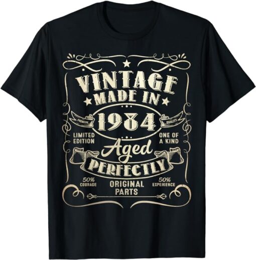 Vintage 40th Birthday Decorations Men Funny 1984 40 Birthday T-Shirt