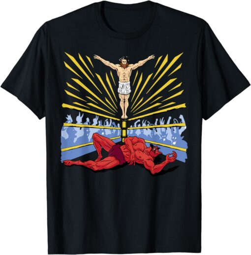 Jesus Wrestling Satan T-Shirt