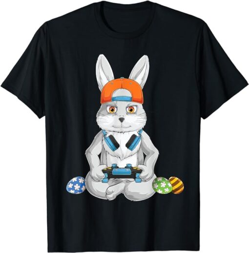 Happy Easter Day Bunny Egg Funny Boys Girls Kids Gamer T-Shirt