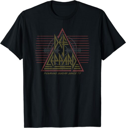 Def Leppard '77 Classic Black Cotton T-Shirt, Crew Neck & Short Sleeve Casual