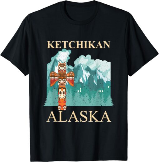 Vintage Ketchikan Alaska Native American Indian Totem T-Shirt