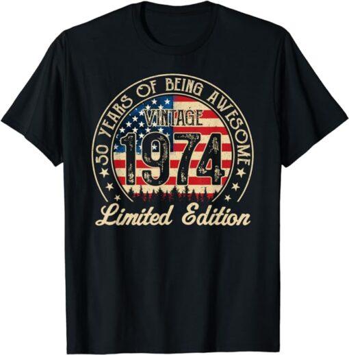 50 Year Old Gifts Vintage 1974 Limited Edition 50th Birthday T-Shirt