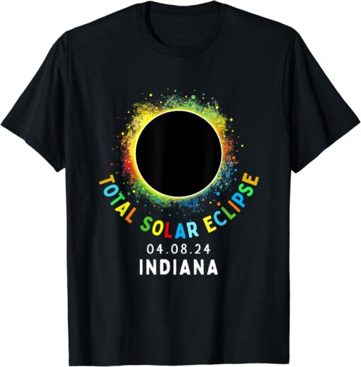 Indiana Total Solar Eclipse Totality April 8 2024 Tie Dye T-Shirt