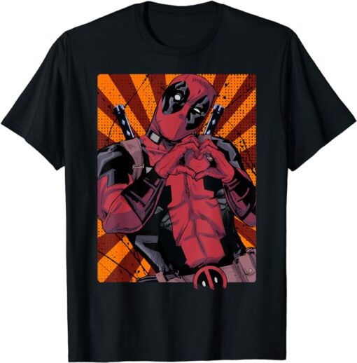 Marvel Deadpool Heart Hands Portrait T-Shirt