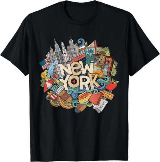 New York City NYC Iconic Skyline Big Apple Gift Souvenir T-Shirt