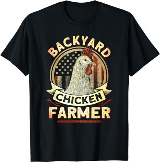 Backyard Chicken Farmer 4th of July USA Flag T-Shirt