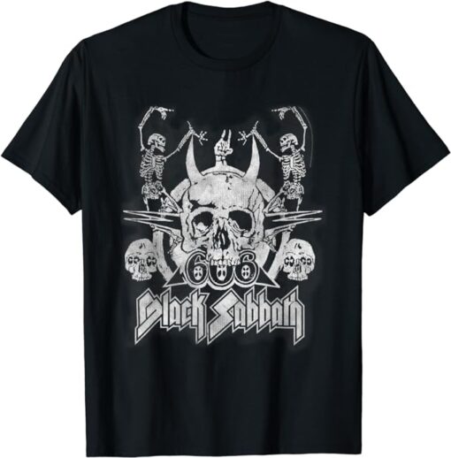 Black Sabbath Official Vintage Dancing Skeletons T-Shirt