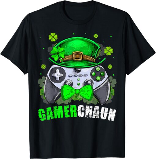 Video Game Gaming Shamrock Irish St Patrick's Day Gamer Boys T-Shirt