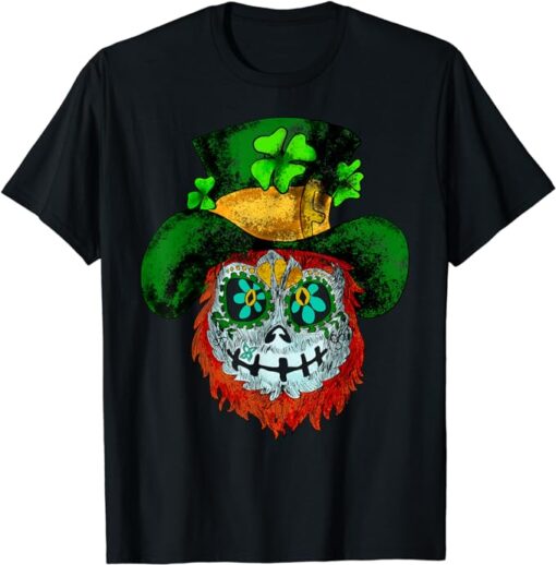 St Patricks Day Leprechaun Irish Sugar Skull T-Shirt