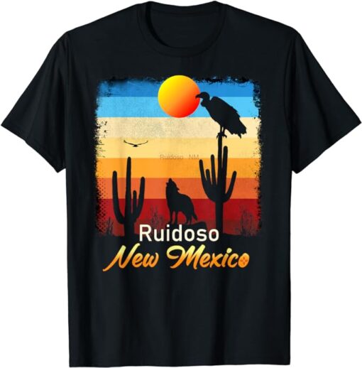 Ruidoso New Mexico Vintage Coyote Sunset NM Desert T-Shirt