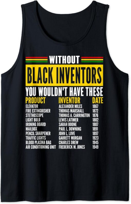 History Of Forgotten Black Inventors Black History Month Tank Top